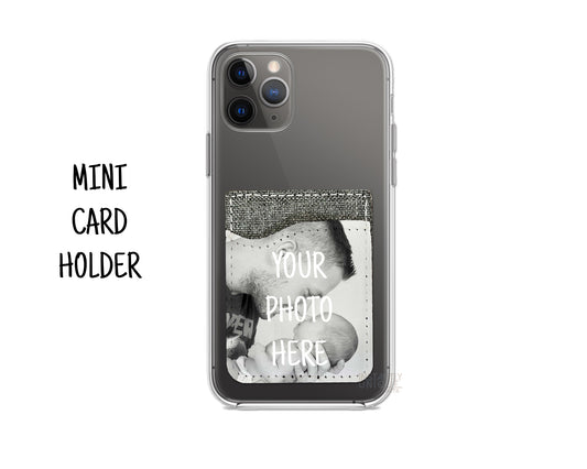 Personalized Mini Stick On Phone Wallet Card Holder - Add Your Photo