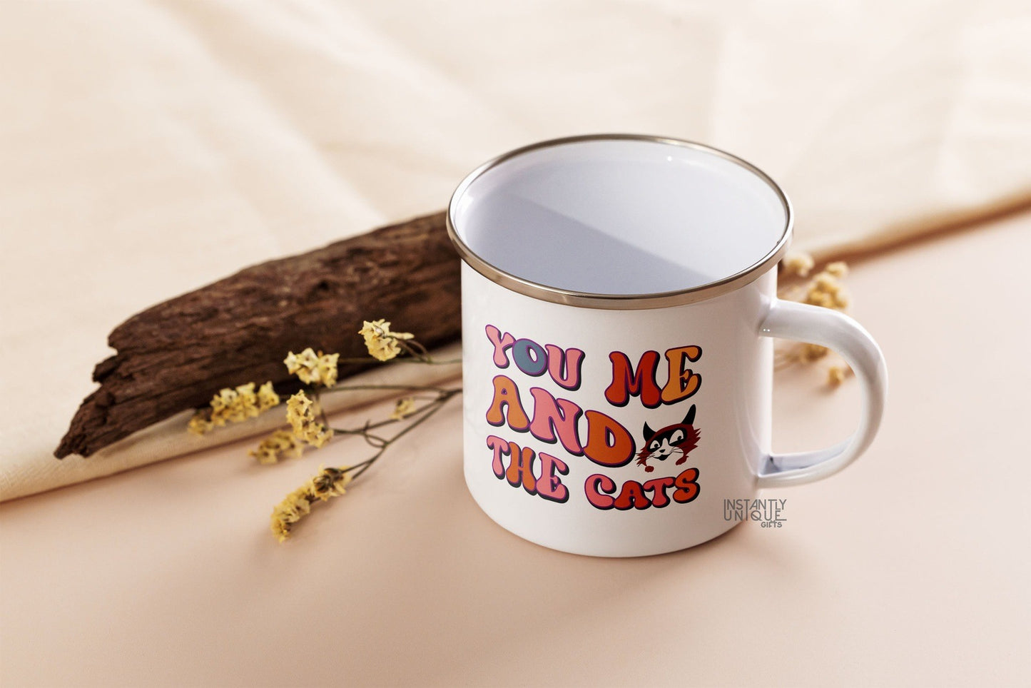 You Me and The Cats 12oz Enamel Mug