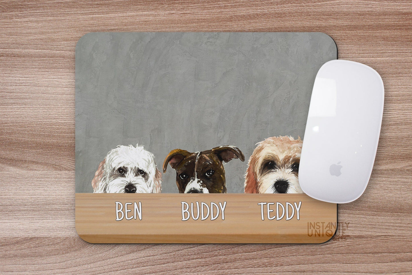 Custom Peeking Dogs at the Table Mouse Pad