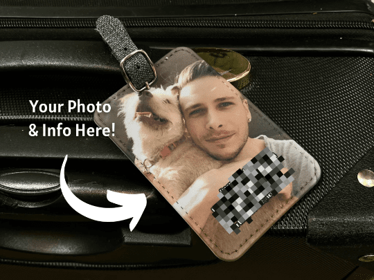 Personalized luggage tag with custom photo for summer travel gifts
