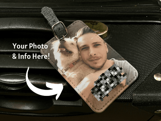 Personalized luggage tag with custom photo for summer travel gifts