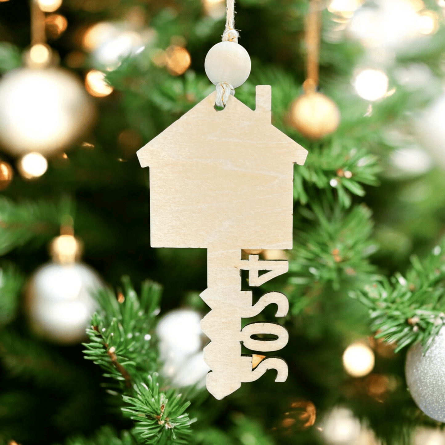 2024 Custom Laser Engraved “Our First Christmas in Our New Home” Wood Ornament – Personalized with Address