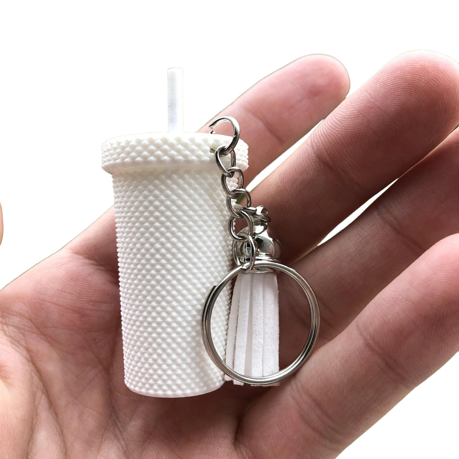 3D Printed Iced Coffee Studded Tumbler Keychain with Charm