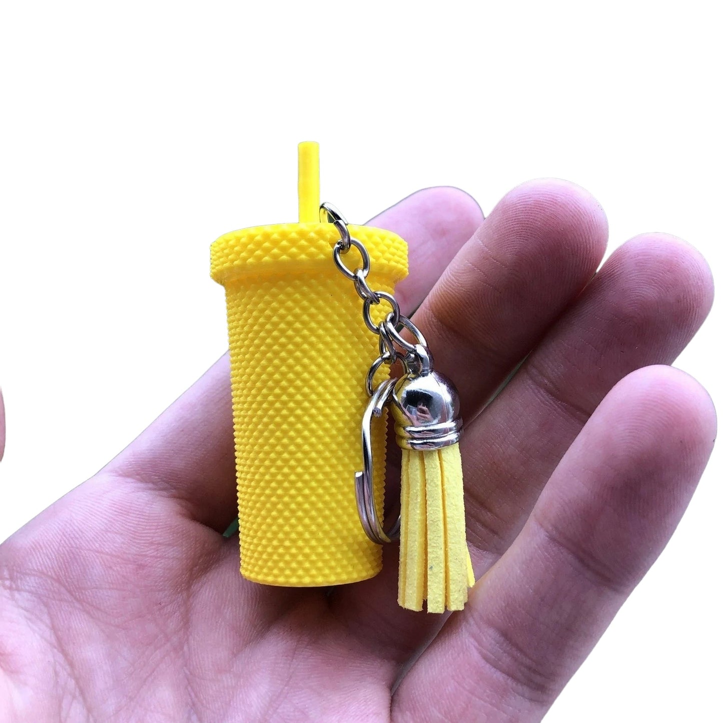 3D Printed Iced Coffee Studded Tumbler Keychain with Charm