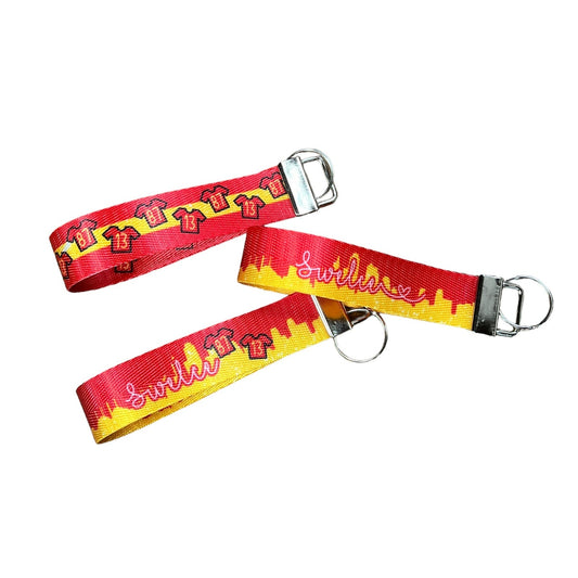 Swelce Keychains - 87 and 13 Jerseys Pattern - Kansas City Swiftie Key Fob Wristlet