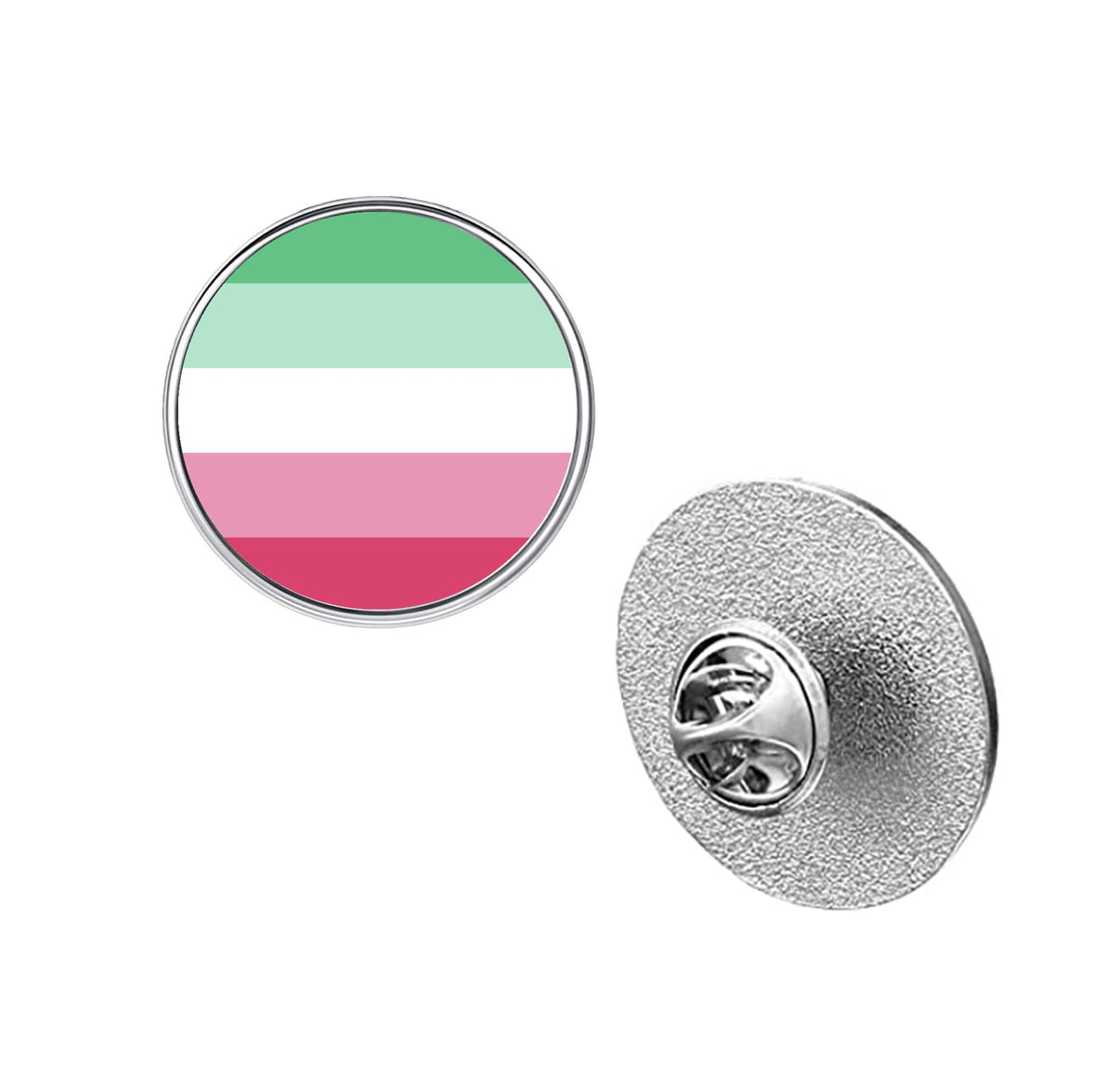 LGBT Pride Flag Pinback Button – Metal Lapel Pin in Circle, Heart or Square
