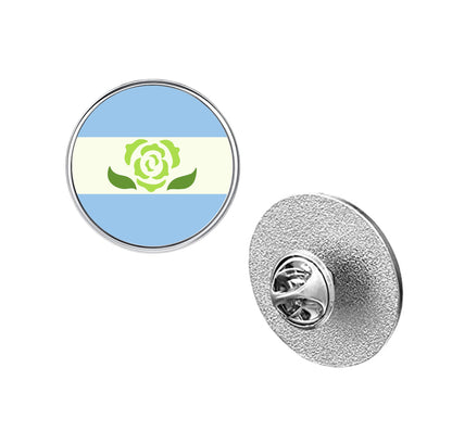 LGBT Pride Flag Pinback Button – Metal Lapel Pin in Circle, Heart or Square