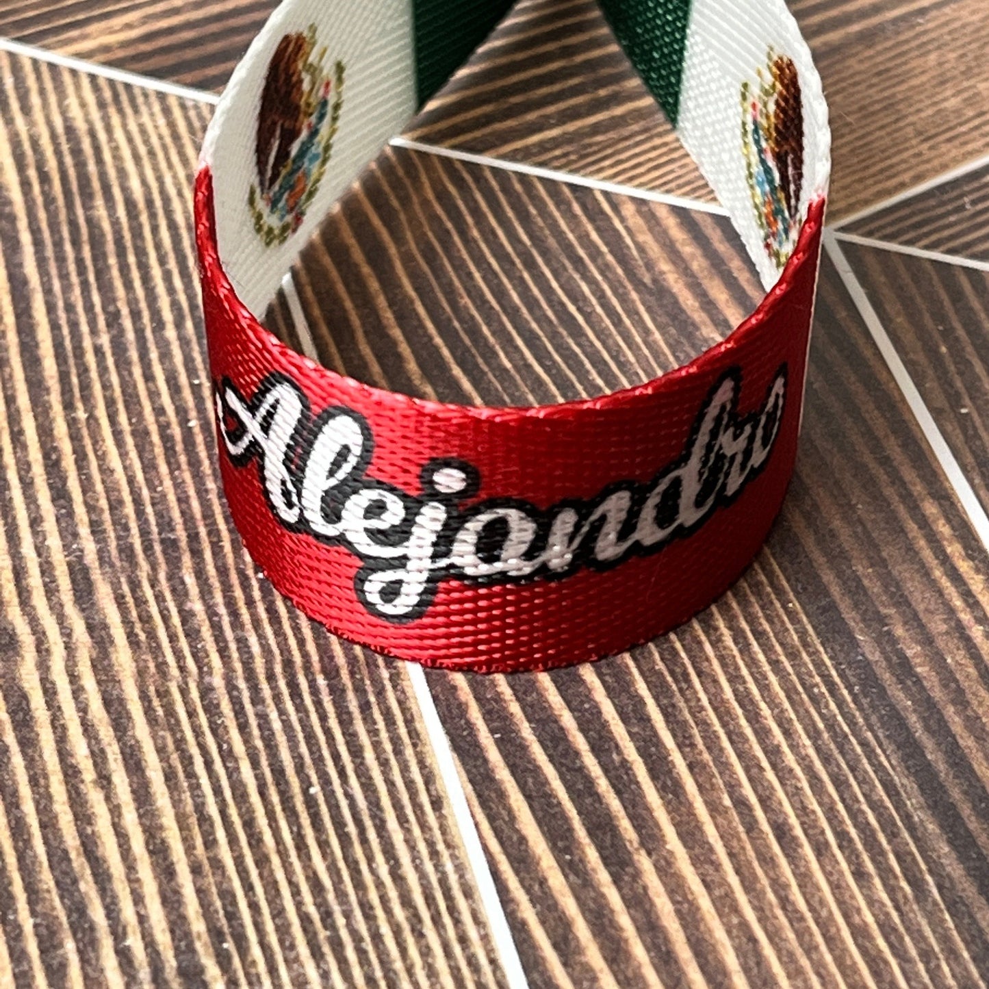 "Alejandro" Mexican Flag Nylon Keychain Key Fob - Extra Item - Clearanced