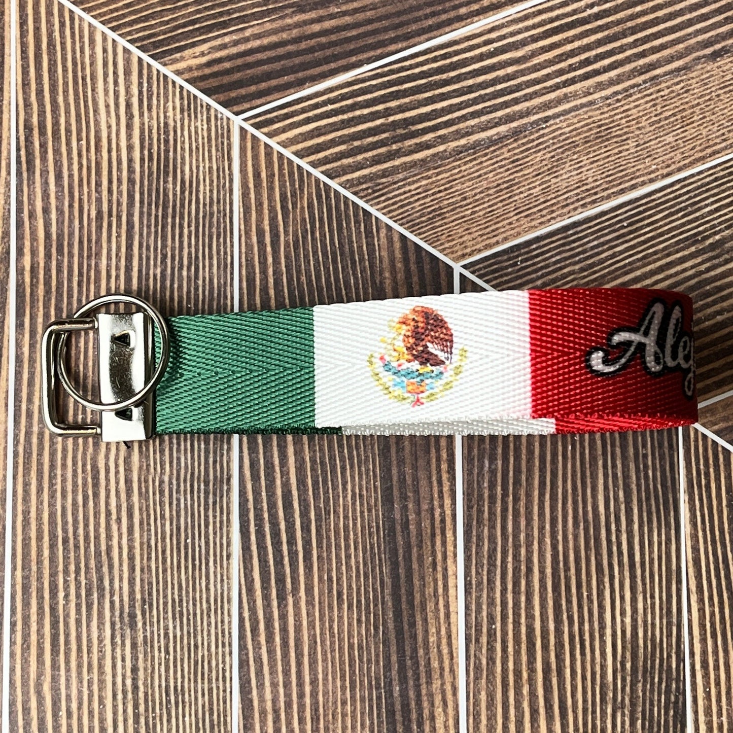 "Alejandro" Mexican Flag Nylon Keychain Key Fob - Extra Item - Clearanced