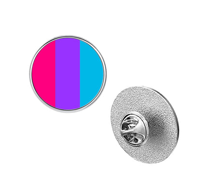 LGBT Pride Flag Pinback Button – Metal Lapel Pin in Circle, Heart or Square