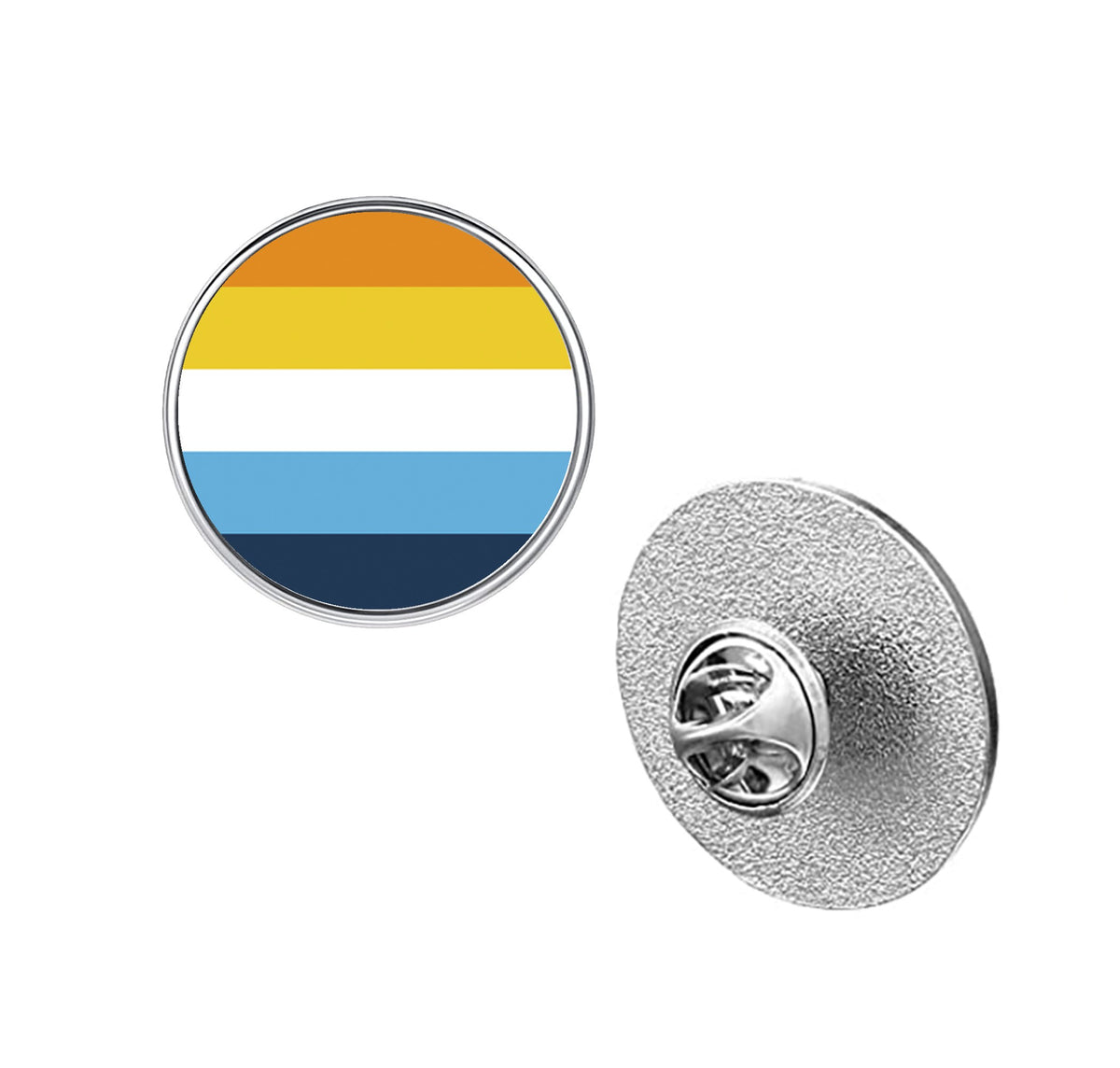 LGBT Pride Flag Pinback Button – Metal Lapel Pin in Circle, Heart or Square
