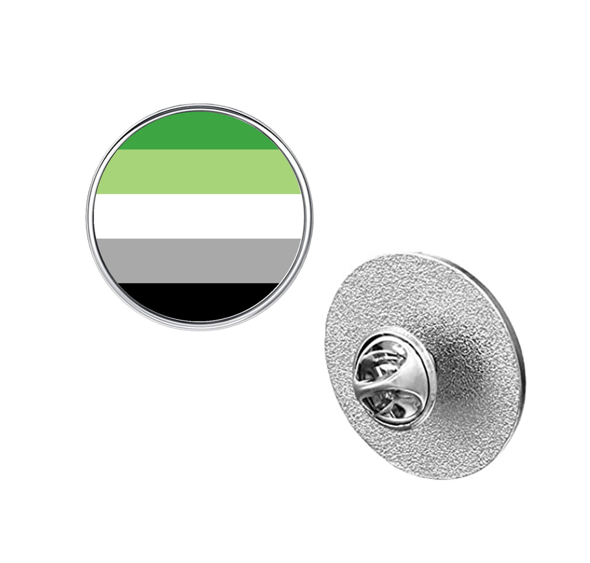 LGBT Pride Flag Pinback Button – Metal Lapel Pin in Circle, Heart or Square