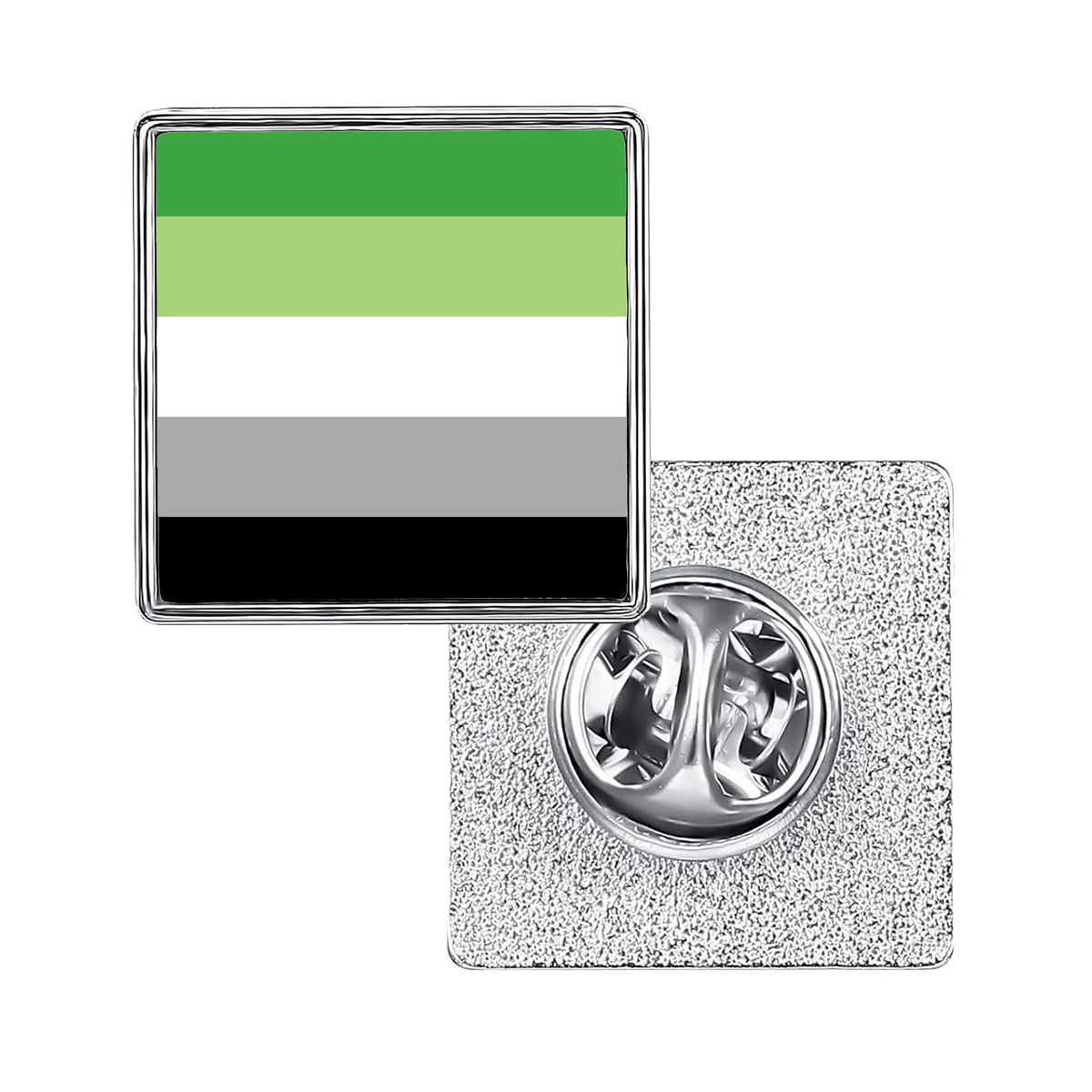 LGBT Pride Flag Pinback Button – Metal Lapel Pin in Circle, Heart or Square