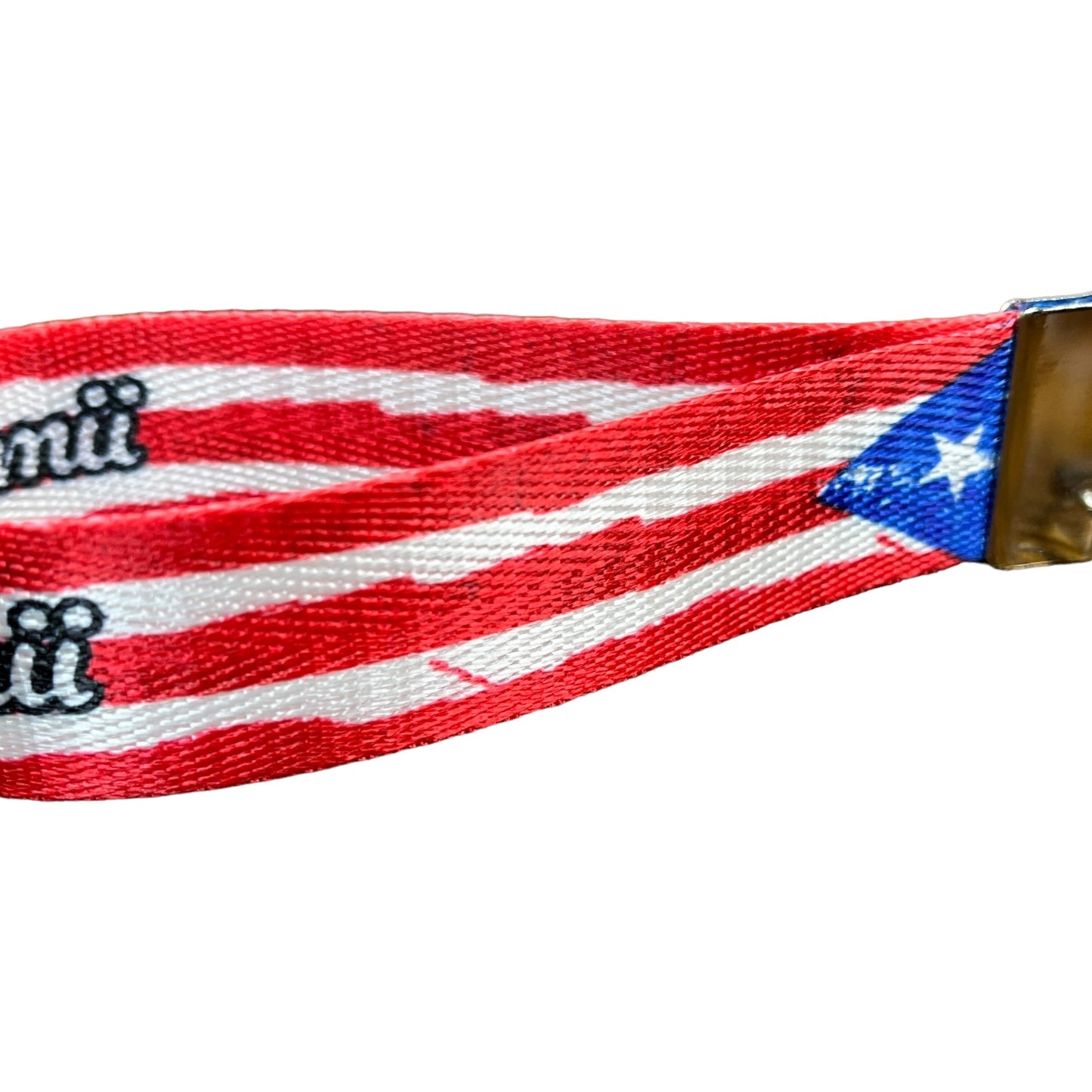 Artistic Puerto Rican Flag Ryan's Version Personalized Name Nylon Key Fob - Custom Wristlet Keychain