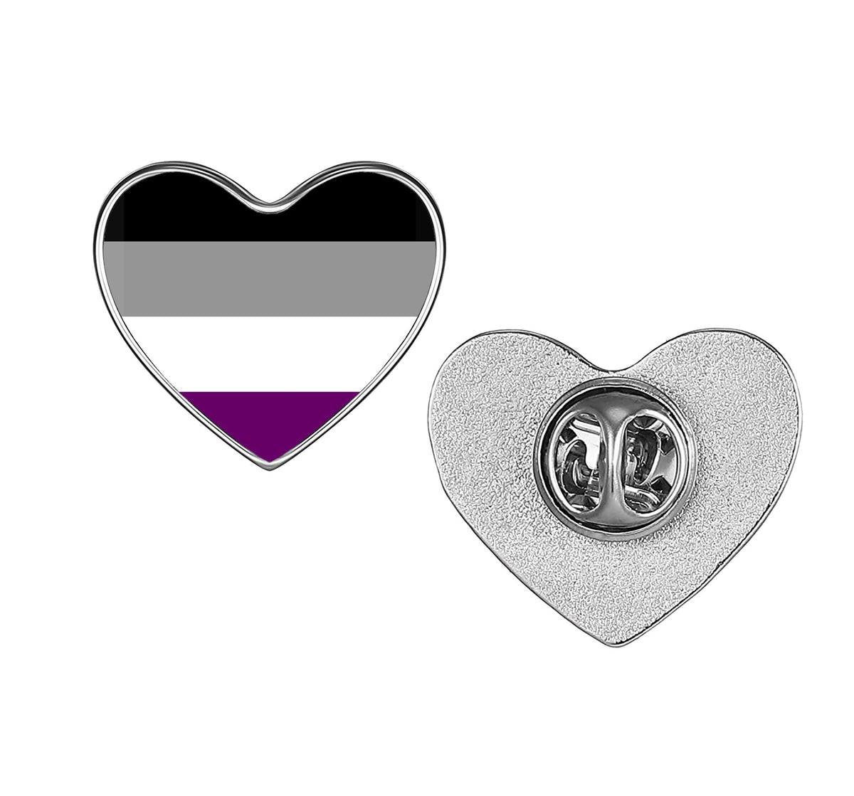 LGBT Pride Flag Pinback Button – Metal Lapel Pin in Circle, Heart or Square