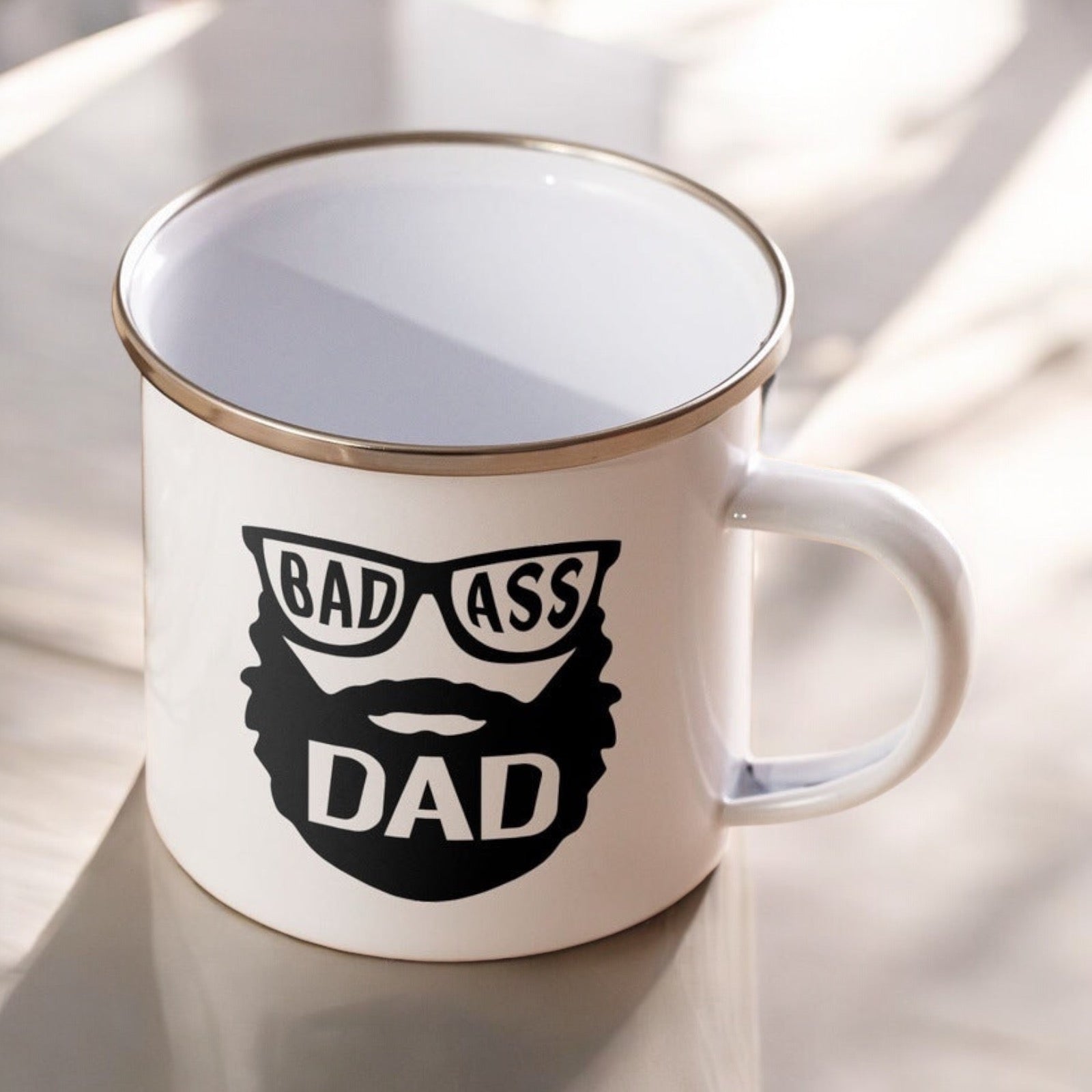 Bad A** Dad Beard 12oz Enamel Mug