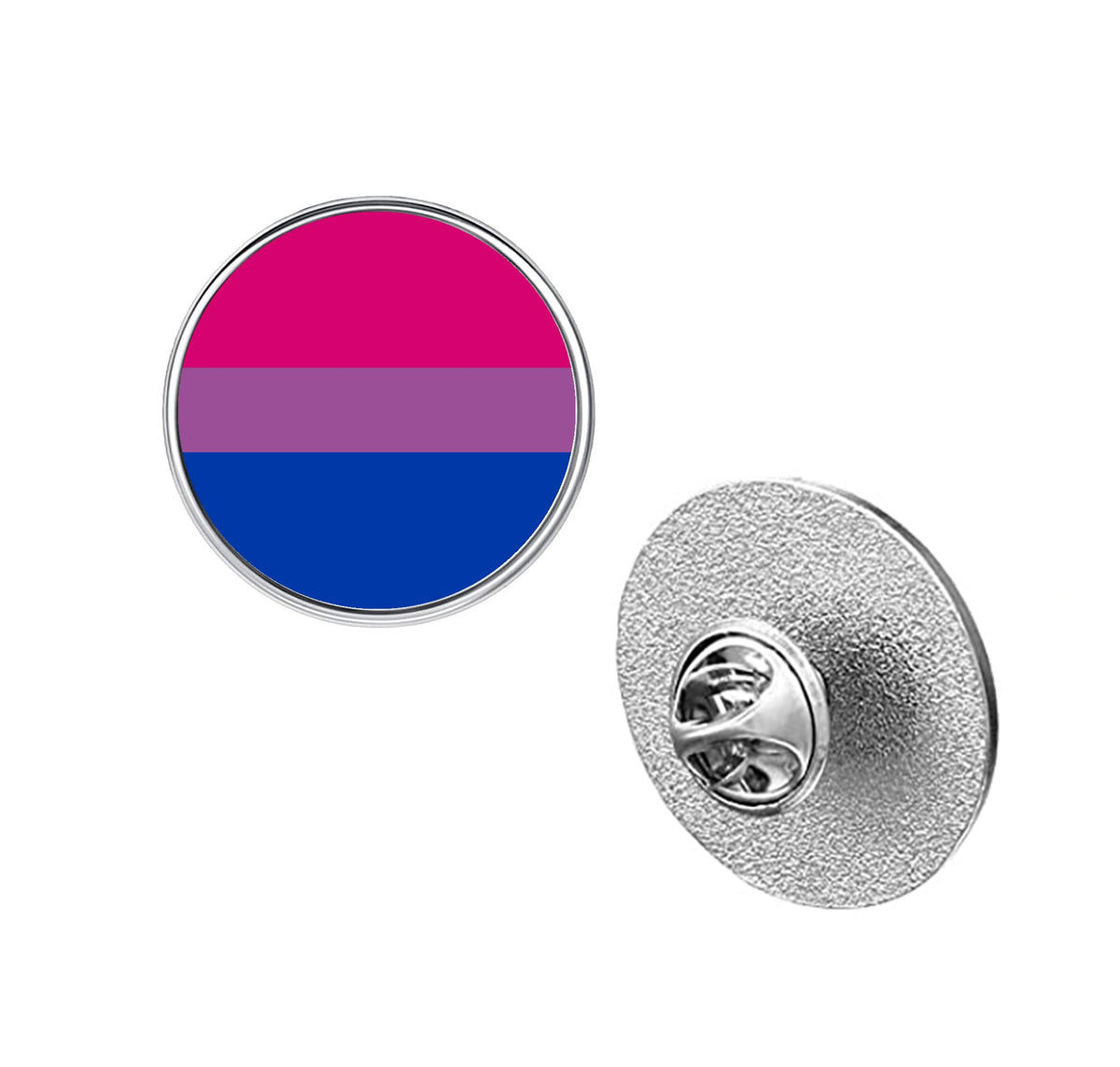 LGBT Pride Flag Pinback Button – Metal Lapel Pin in Circle, Heart or Square
