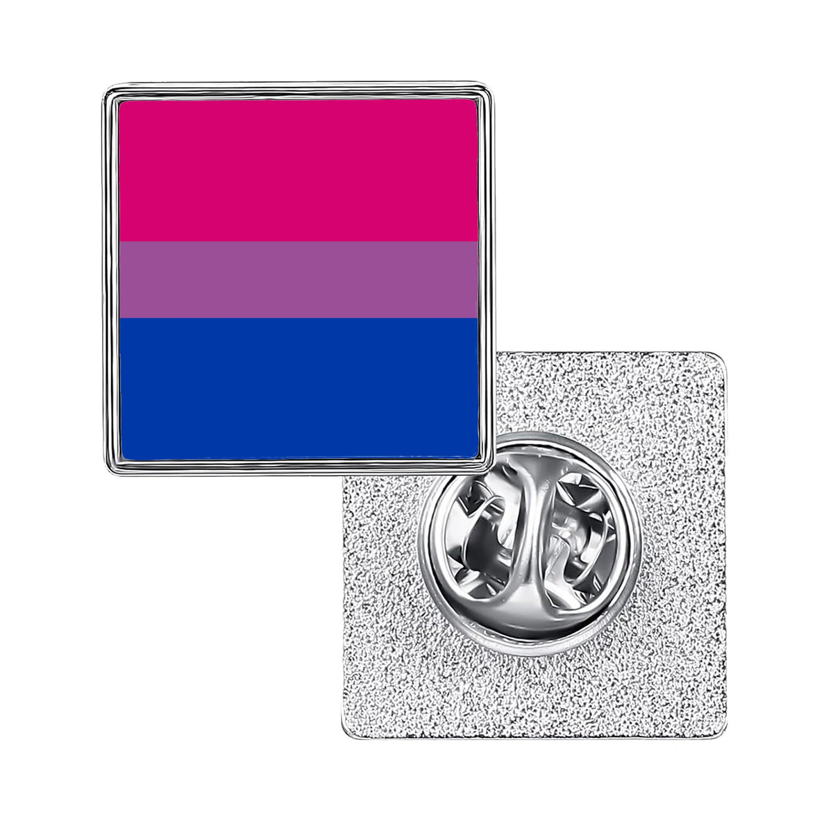 LGBT Pride Flag Pinback Button – Metal Lapel Pin in Circle, Heart or Square