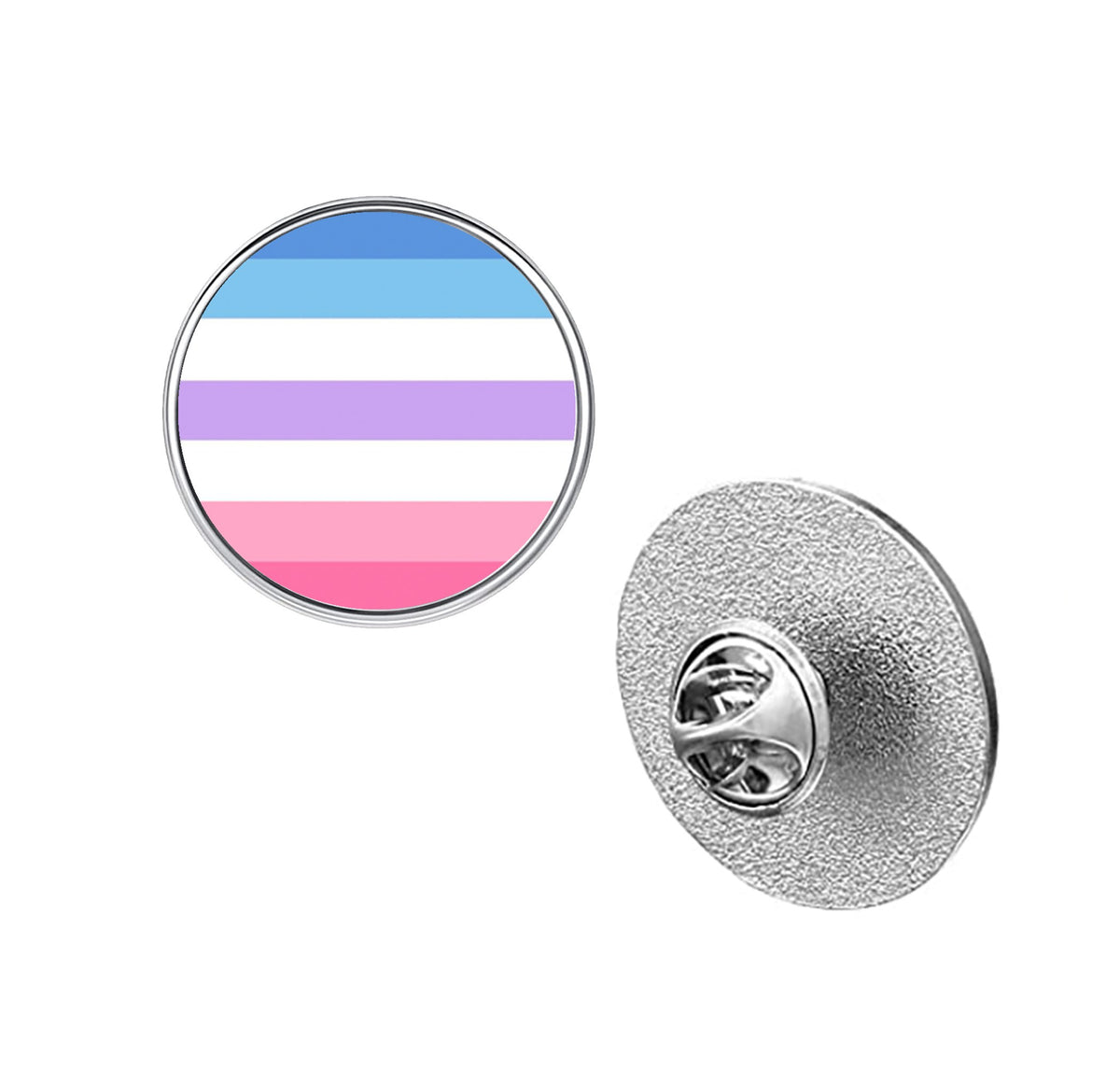 LGBT Pride Flag Pinback Button – Metal Lapel Pin in Circle, Heart or Square