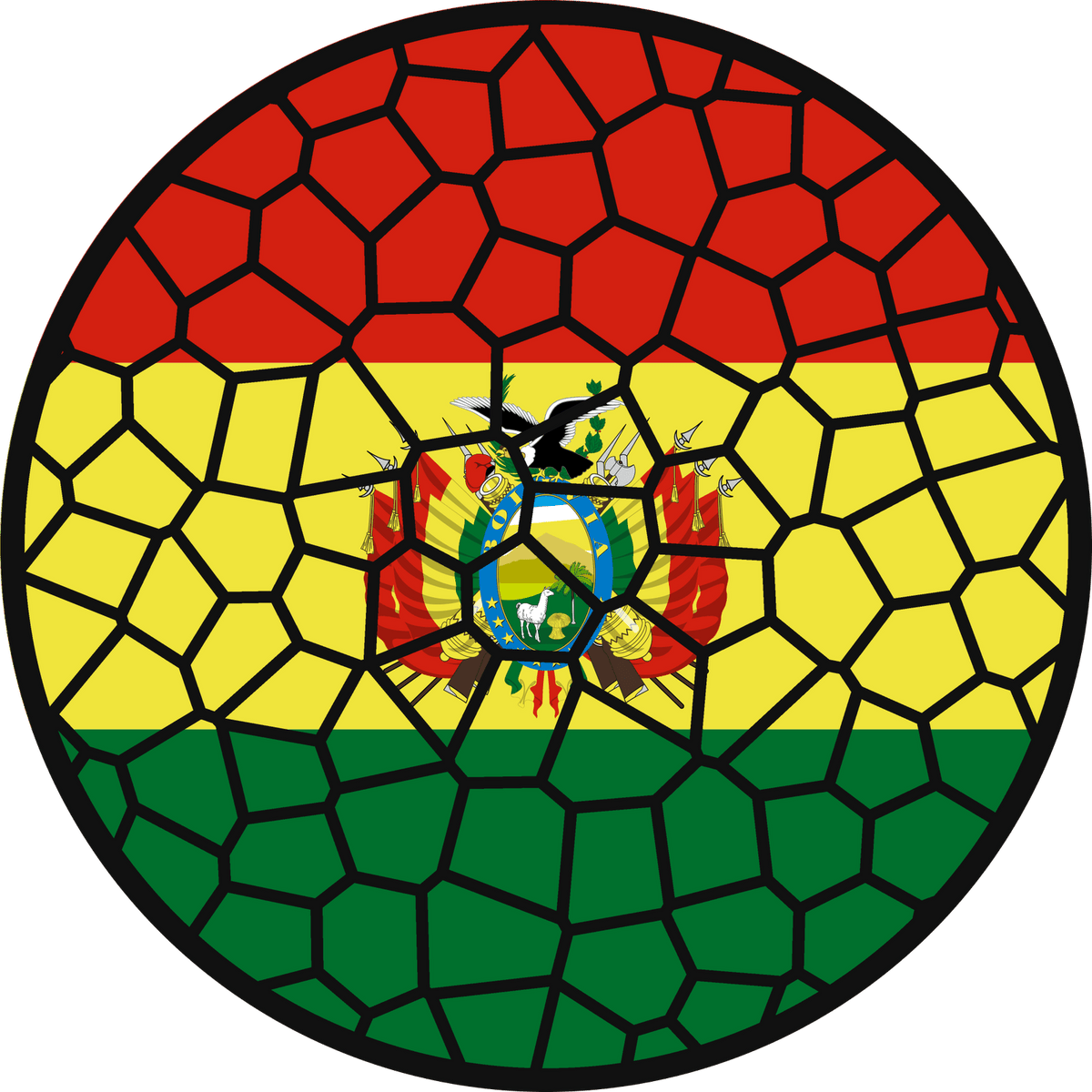 Stained Glass Effect Flag Ornament – Real Glass World Flag Christmas Ornament