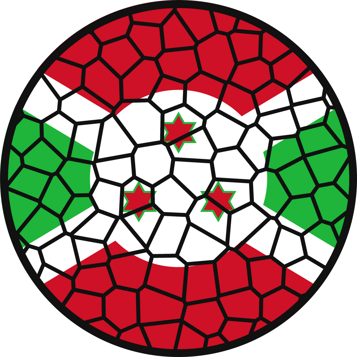 Stained Glass Effect Flag Ornament – Real Glass World Flag Christmas Ornament