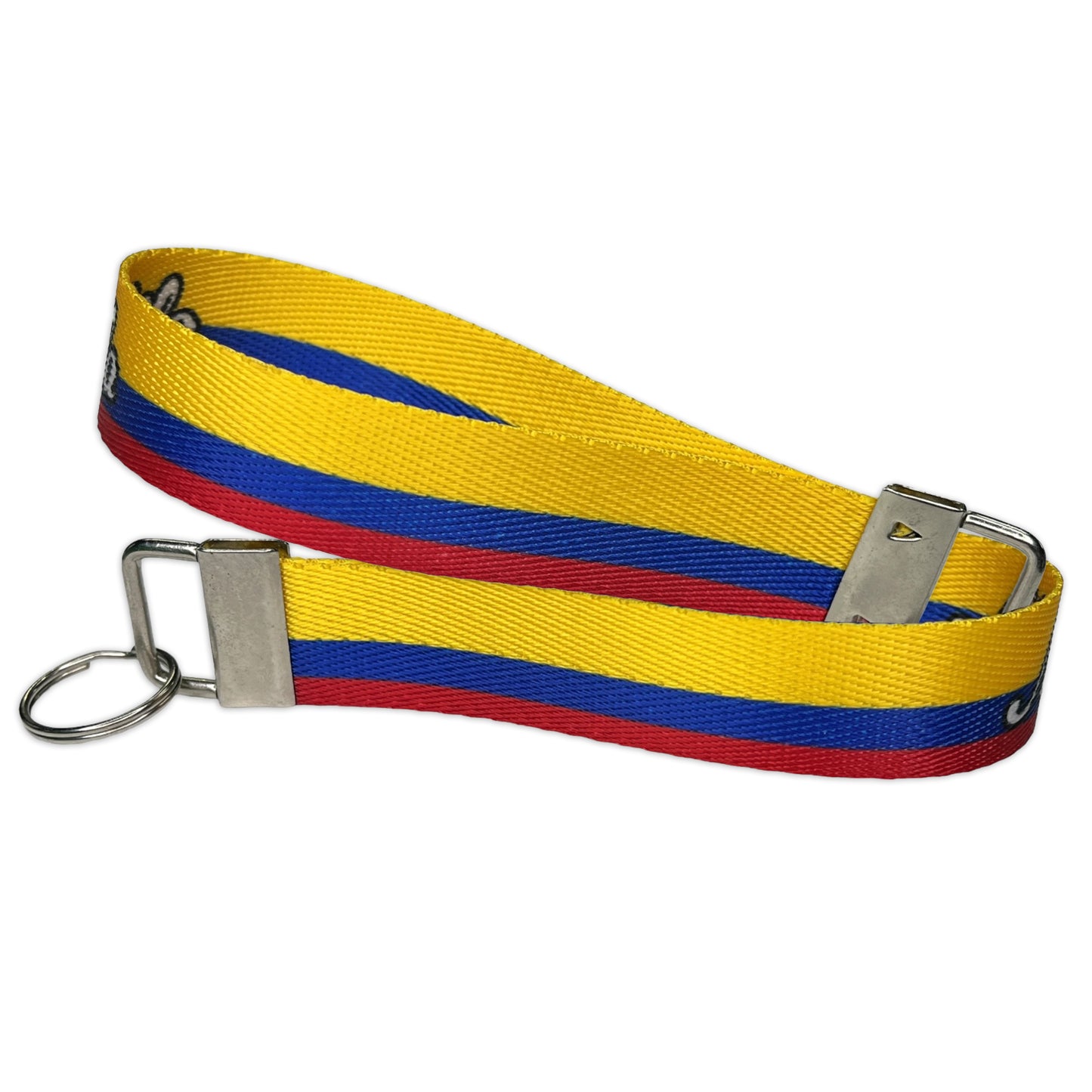 Colombia Flag Personalized Name Nylon Key Fob - Custom Wristlet Keychain