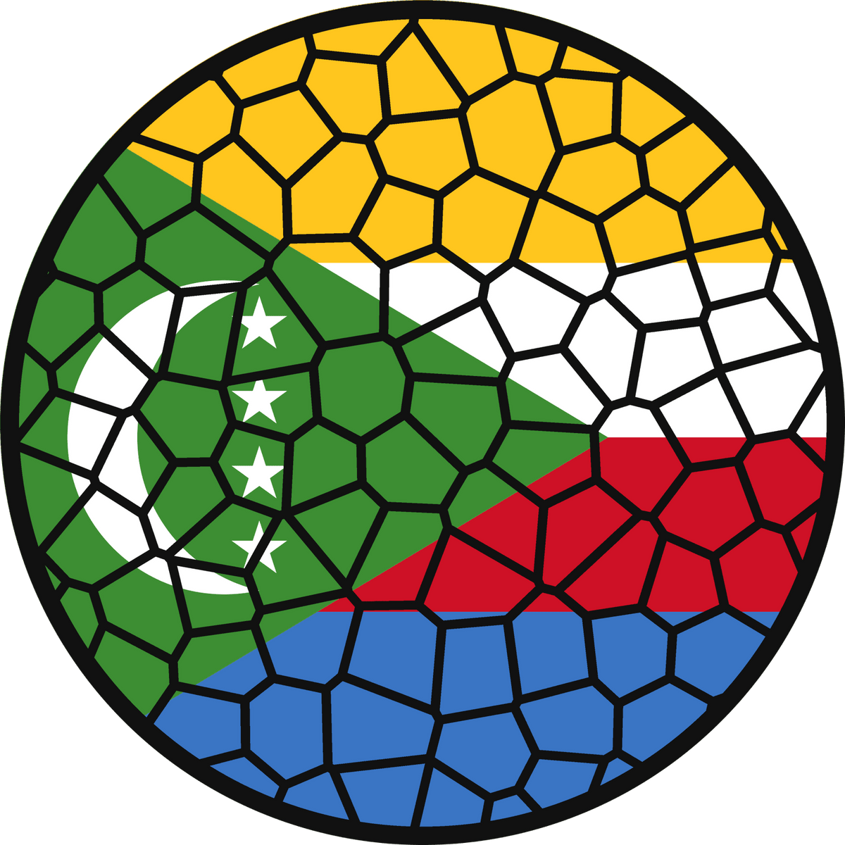 Stained Glass Effect Flag Ornament – Real Glass World Flag Christmas Ornament