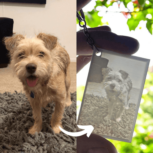 Custom 3D Printed Lithophane Keychain - Unique Personalized Photo Keychain - White PLA Plastic Key Fob