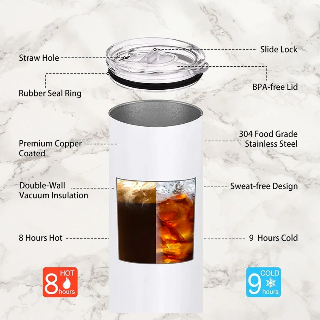 Custom Basketball Print Tumbler with Your Name and Number - 20oz Stainless Steel Tumbler with Lid and Straw