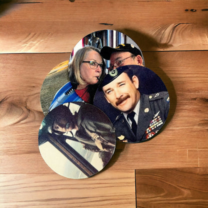 Custom Circle Rubber Coaster Set with Picture - Add your photos
