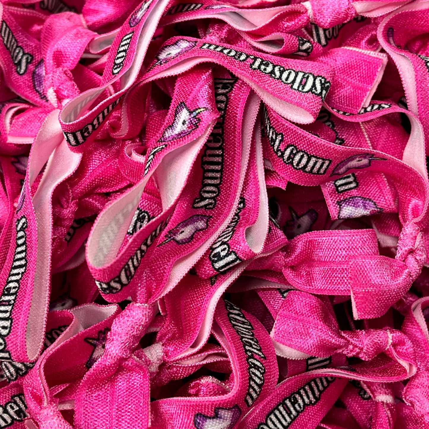 Custom Clothing Boutique Shop Promotional Hair Tie Bracelets - Add your logo and information - Bulk Discounts!