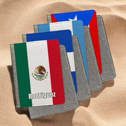 Custom Flag Passport Covers – Personalized with USA, Mexico, El Salvador, Honduras, Guatemala, and More Flags