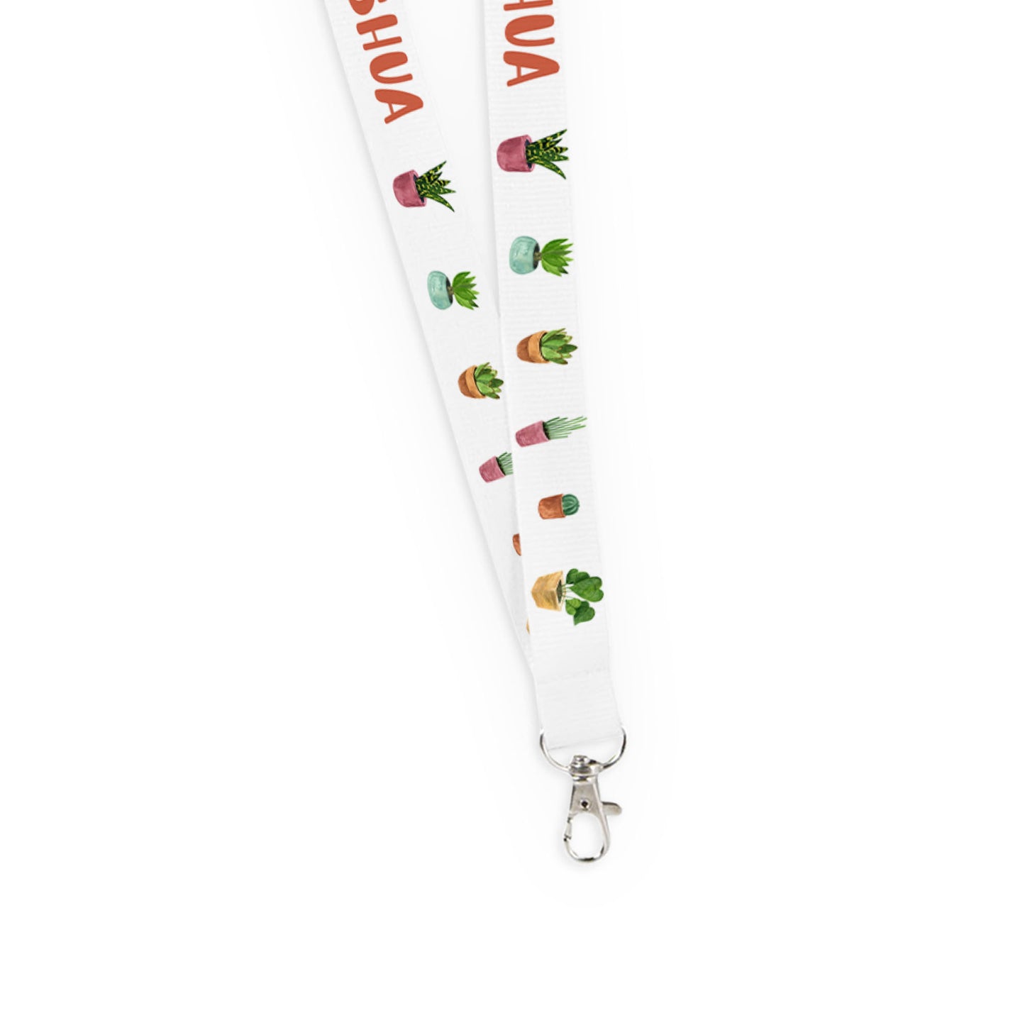 Custom House Plant Themed Long Lanyard with Breakaway Clasp - Personalized Name Text for Work, School, or Events