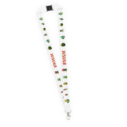 Custom House Plant Themed Long Lanyard with Breakaway Clasp - Personalized Name Text for Work, School, or Events