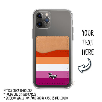 Custom LGBT+ Flag Stick on Phone Wallet Card Holder – Design Your Own with 30+ Pride Flags Including Rainbow, Trans, Non-Binary, Asexual, and More!