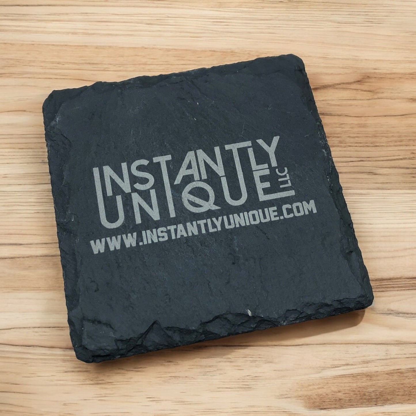 Custom Laser Engraved Slate Coasters with Business Logo - Bulk Discounts!