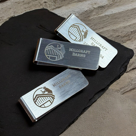 Custom Logo Engraved Stainless Steel Money Clip - Personalized Corporate Gift & Promotional Business Accessory