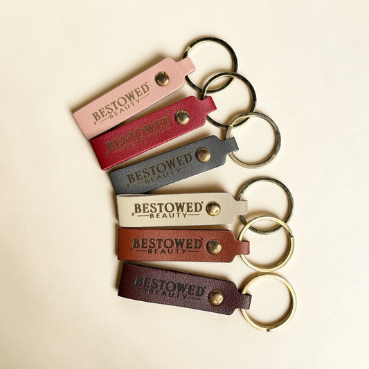 Custom Logo Leatherette Keychains for Business Branding, Personalized Engraved Key Fobs, Bulk Promotional Gifts