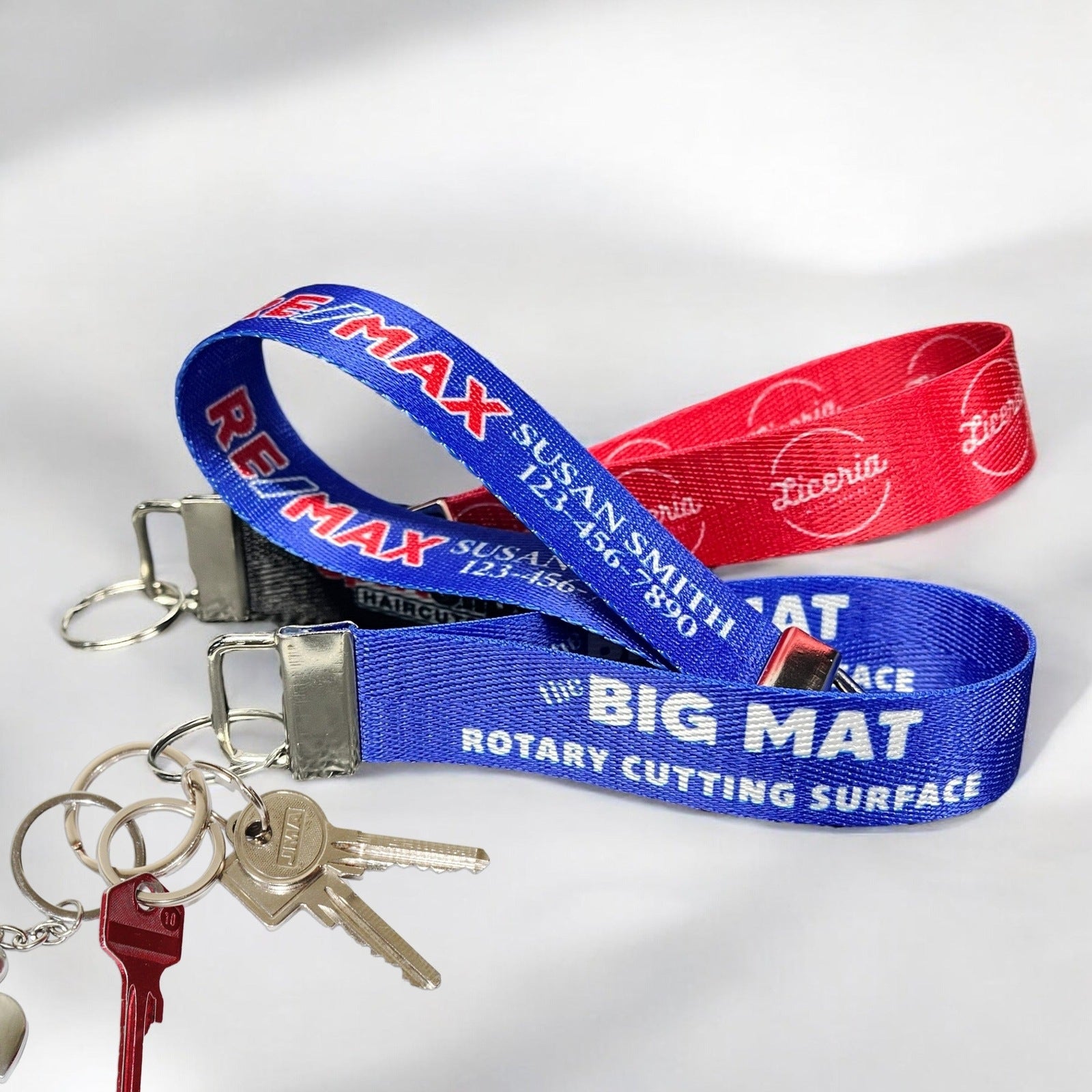 Custom Logo Nylon Key Fob Wristlet Keychain