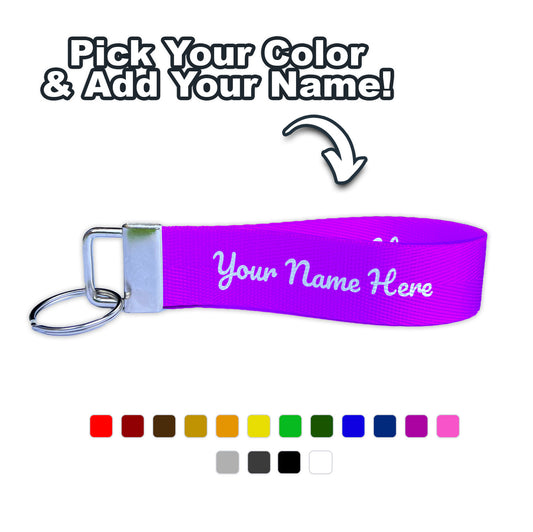 Custom Name Nylon Key Fob Wristlet Keychain