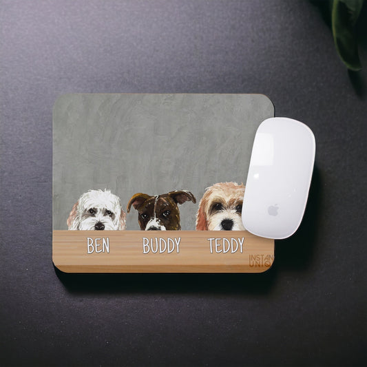 Custom Peeking Dogs at the Table Mouse Pad