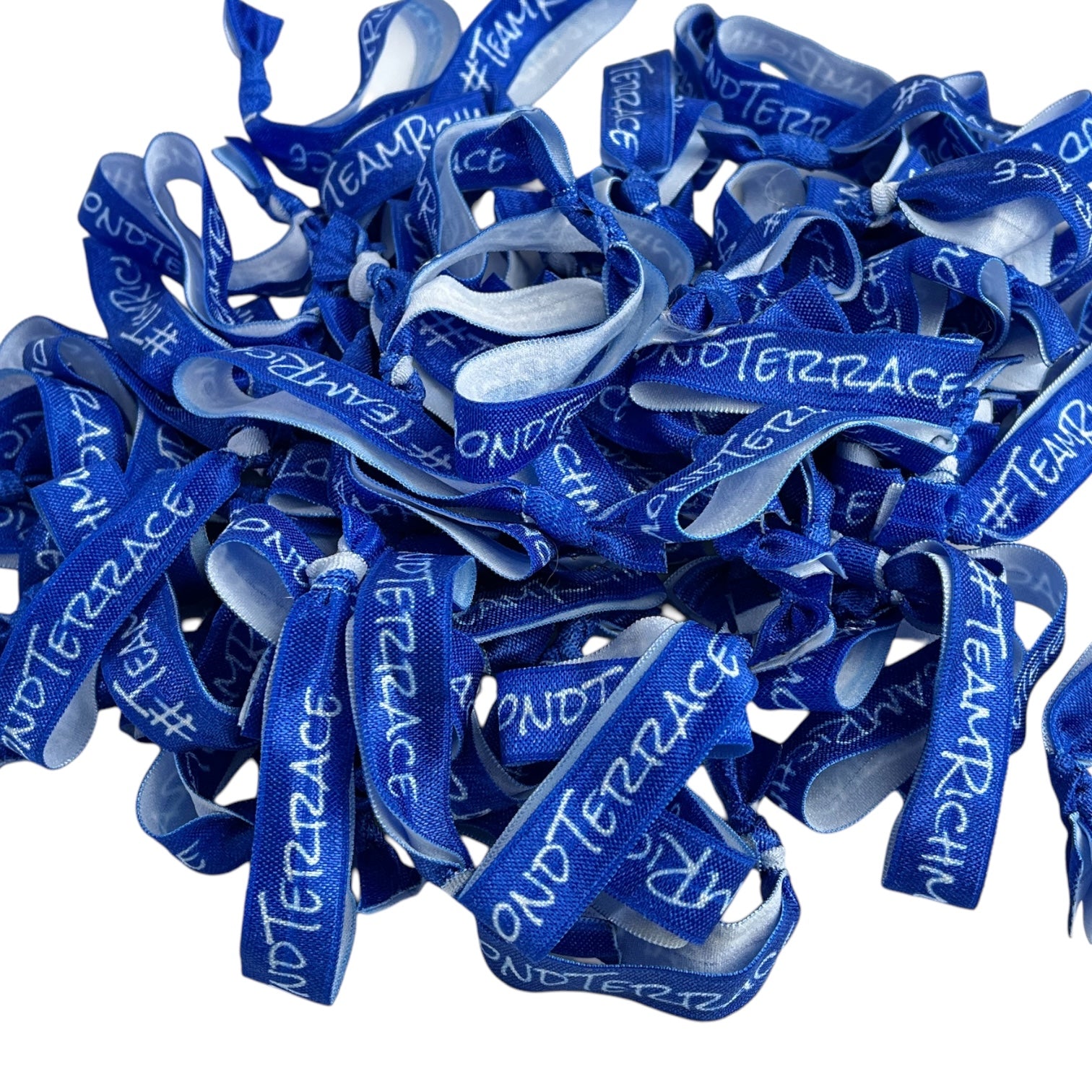 Custom Volleyball, Cheer, Sports Event Promotional Hair Tie Bracelets - Add your logo and information - Bulk Discounts!