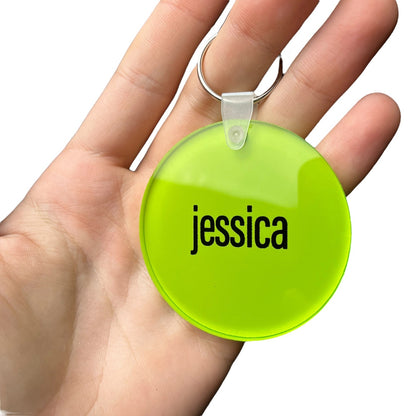 Custom brat Style Green Apple Circle Acrylic Personalized Keychain