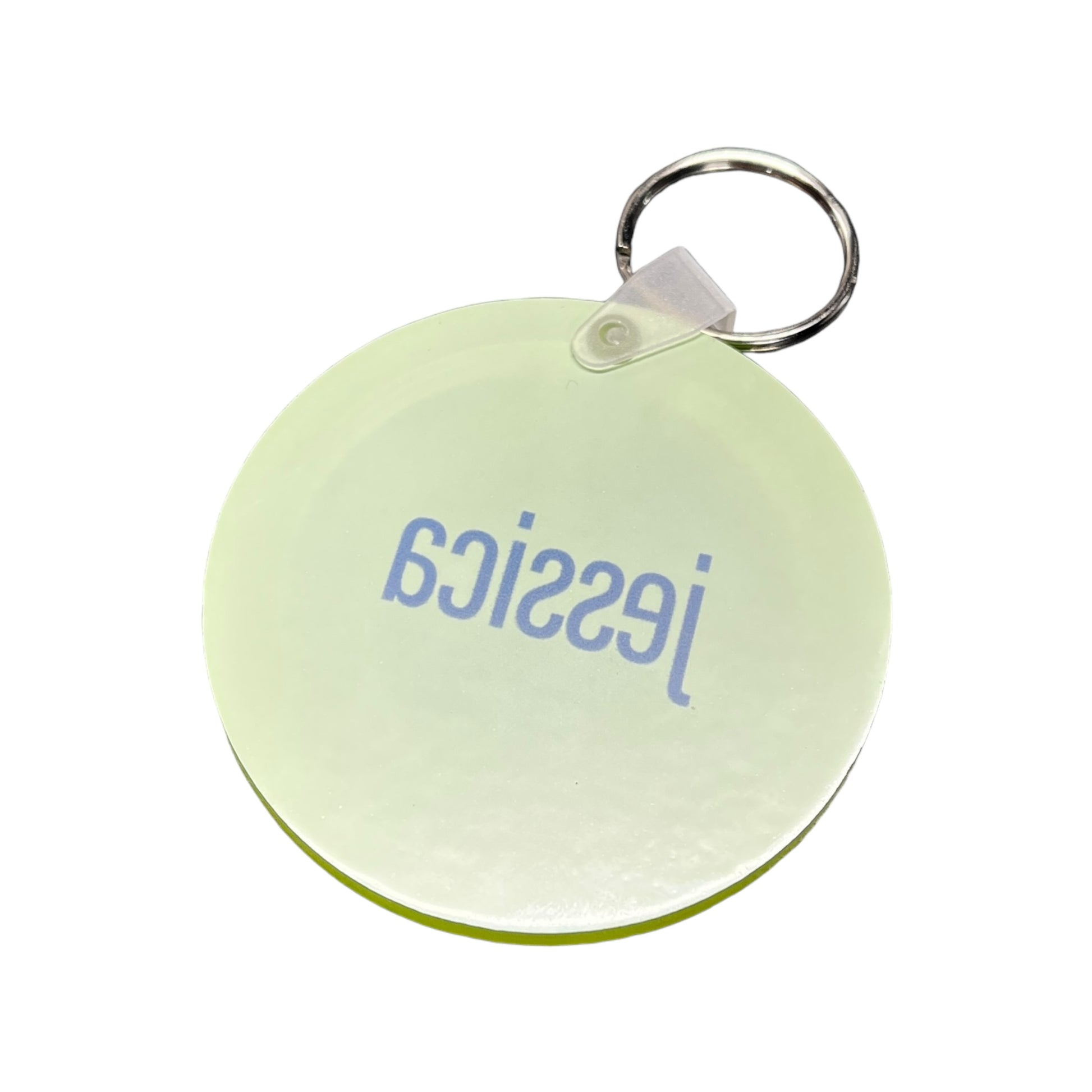 Custom brat Style Green Apple Circle Acrylic Personalized Keychain