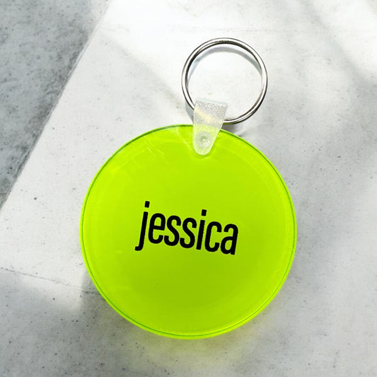 Custom brat Style Green Apple Circle Acrylic Personalized Keychain