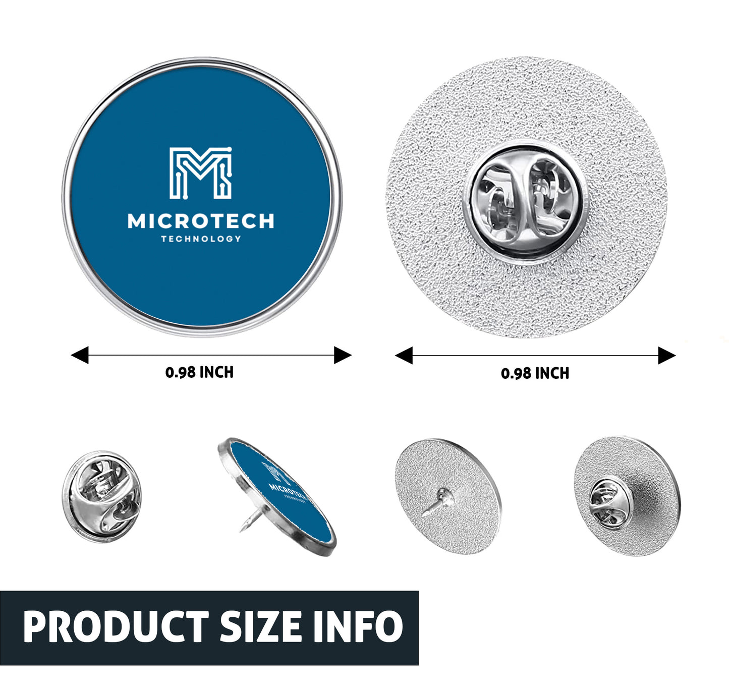 Custom Business Logo Metal Circle Pin Buttons - Bulk Discounts Available