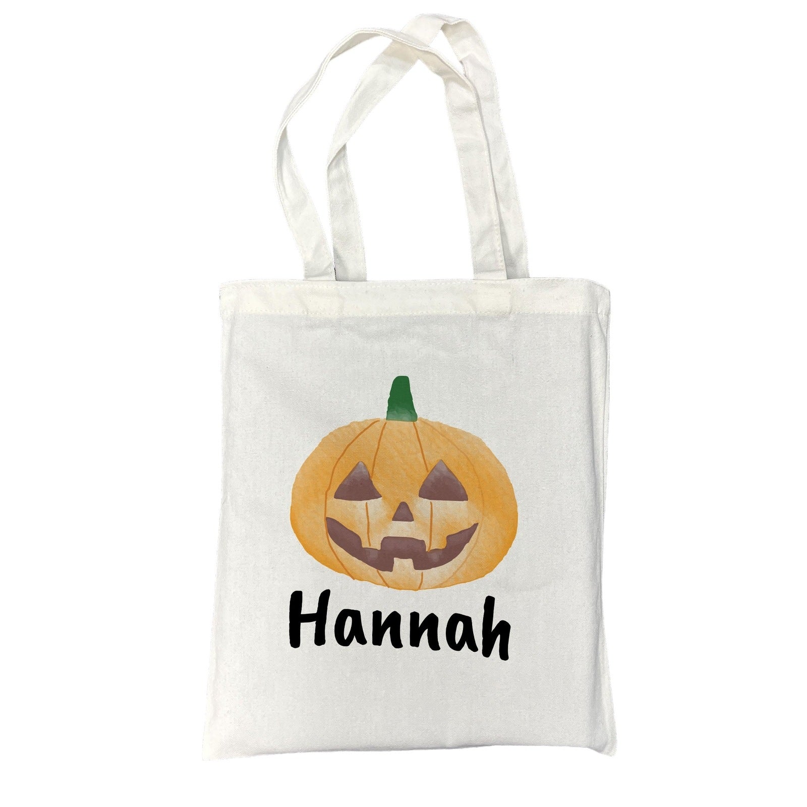 Customizable Small Tote Bags for Trick or Treating | Watercolor Witch Legs Halloween Designs with Personalized Name