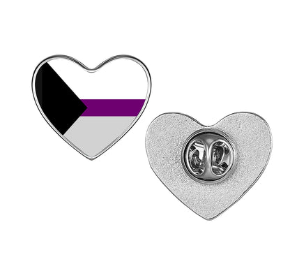 LGBT Pride Flag Pinback Button – Metal Lapel Pin in Circle, Heart or Square