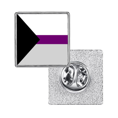 LGBT Pride Flag Pinback Button – Metal Lapel Pin in Circle, Heart or Square