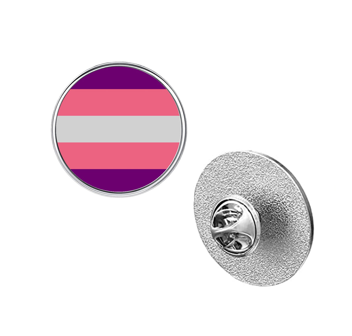 LGBT Pride Flag Pinback Button – Metal Lapel Pin in Circle, Heart or Square
